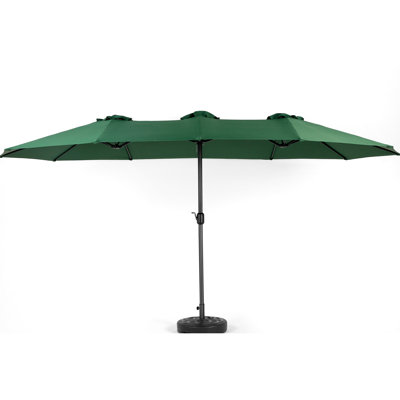 14.8 Ft Double Sided Outdoor Umbrella - Dark . Powerful Shading Sun. Steel Frame With Crank. 100% Fabric. For Garden, Lawn, Poolside Shade. & Easy Canopy. Poolside, Lawn