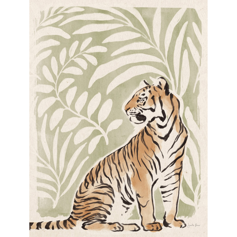 Black Plastic Framed Jungle Cats II Canvas Art