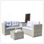 Ensemble de canapé modulaire d'extérieur en rotin et osier 4 pièces avec boîte de rangement