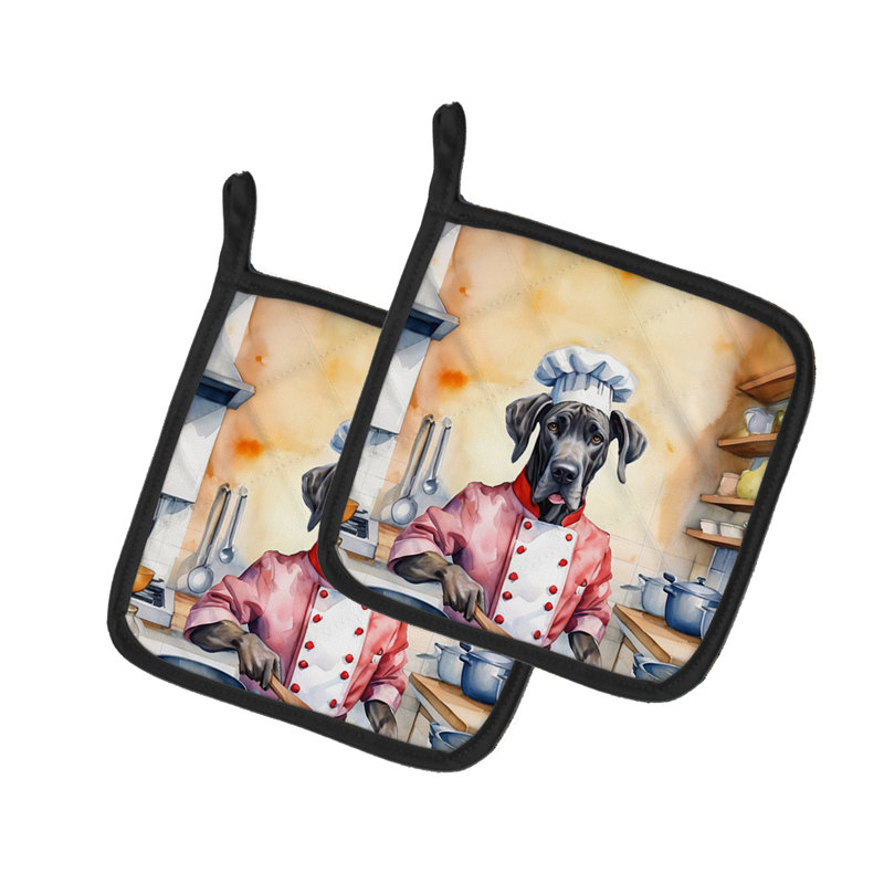 Ensemble de poignées en polyester Caroline's Treasures The Dog Chef