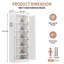 Armoire de cuisine en métal, grand rangement avec 5 tablettes réglables