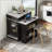 59.5" Kitchen Island with Extendable Dining Table (3 Lengths) and Double-Sided Storage – Black