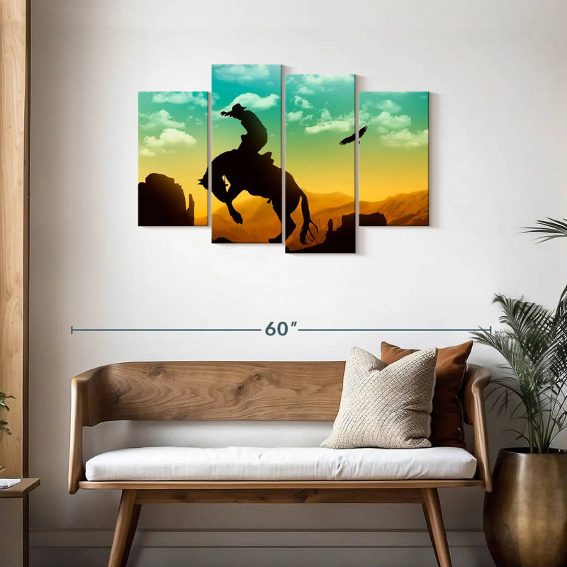 Lelar Eagle And Cowboy, 27" H x 43" W
