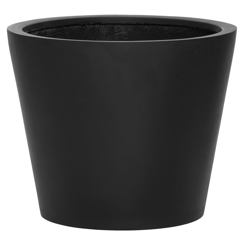 Pot à fleurs en pierre Ahsia, H 22,8 po x l 22,8 po x P 19,7 po, Noir