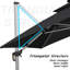 Parasol carré à éclairage solaire à DEL 10 pi x 10 pi Dermott, noir-1213945615