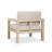 Brushed Finish Solid Eucalyptus Wood Patio Lounge Chair with Cushions