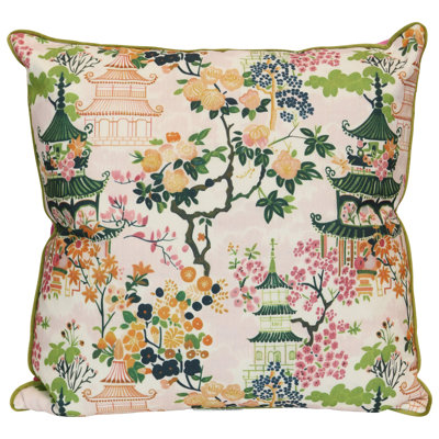 Golden Pavilion Chinoiserie Pillow - Multicolor - 22" x 22"