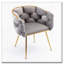 Chaise d'appoint en velours - Pieds en métal plaqués or - Conception moderne simple-1518117707