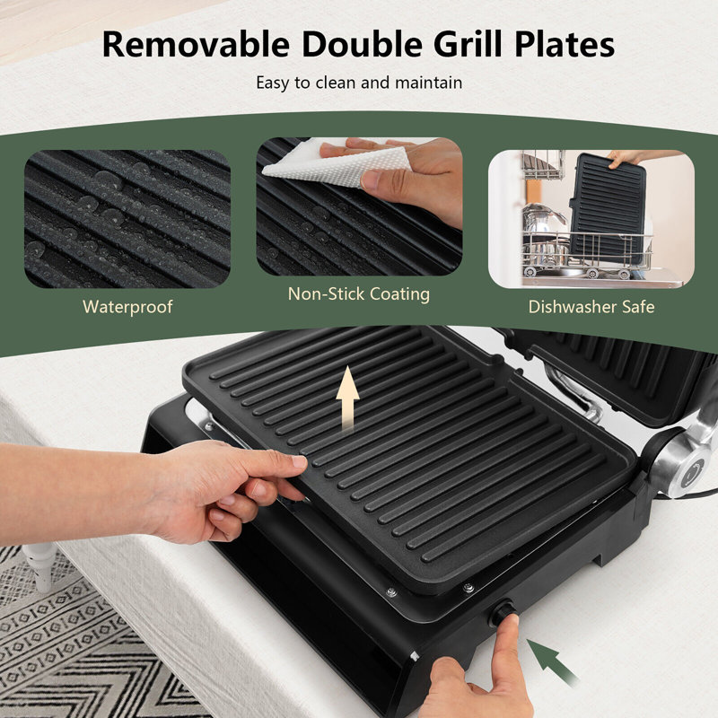 Gymax Electric Grill with Lid