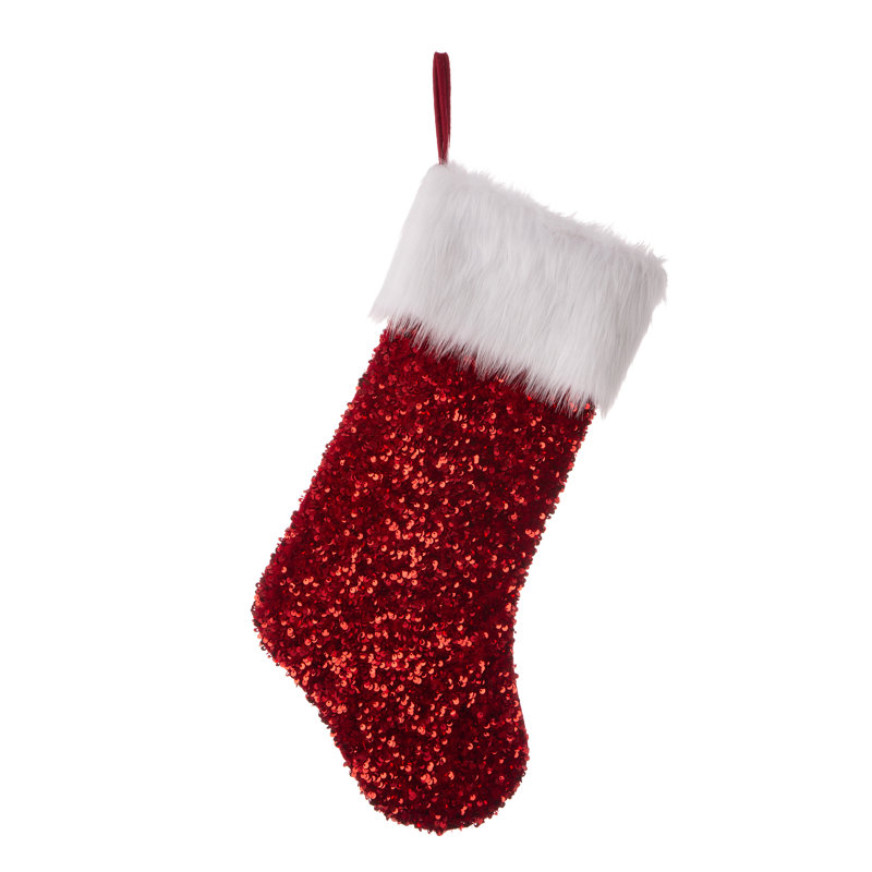 Navy Blue Sequin Christmas Stocking(Set Of 2), Rouge