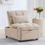 Canapé-lit simple multifonctionnel 4 en 1 avec poches de rangement, canapé-lit simple capitonné avec dossier réglable et coussins, méridienne convertible, taupe-1182399145