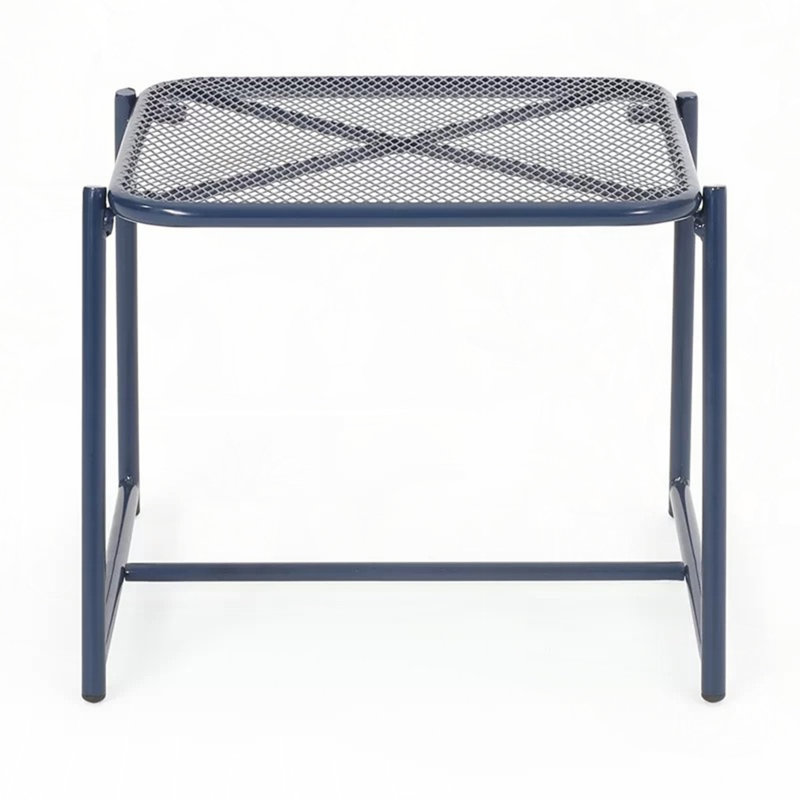 Outdoor Patio Side Table, 16.25" H x 19.5" W x 18" D, Navy