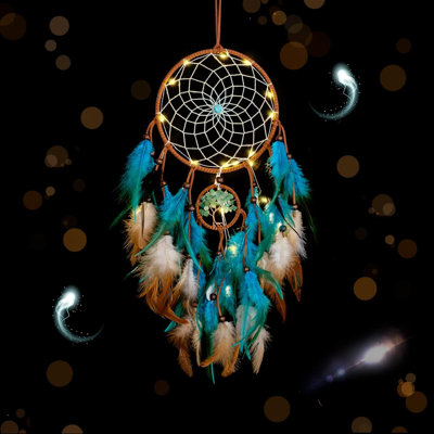 Décoration murale attrape-rêves avec plumes