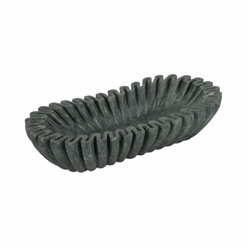 Vanderwall 16" Wavy Marble Bowl, Vert