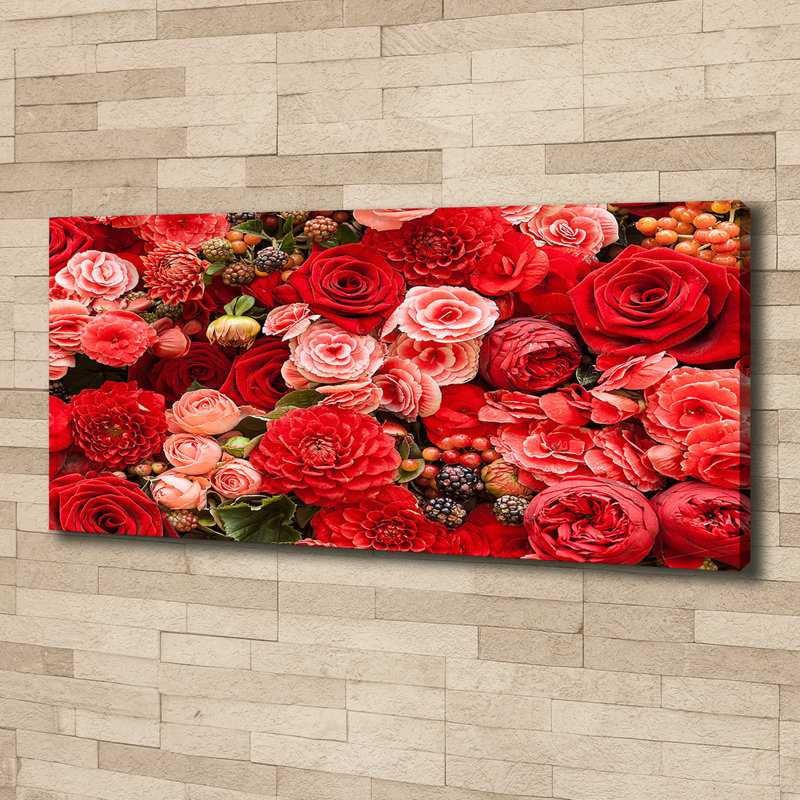 Red Flowers - No Frame Print on Canvas