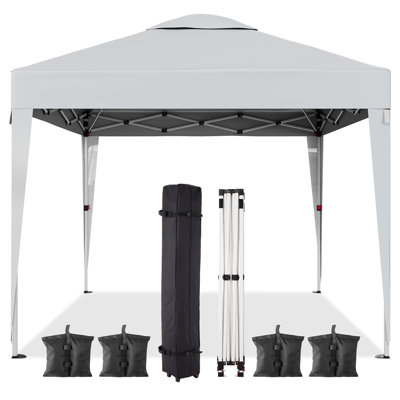 Auvent escamotable 10 x 10 pi avec protection UV, imperméable, installation rapide et sac de transport robuste