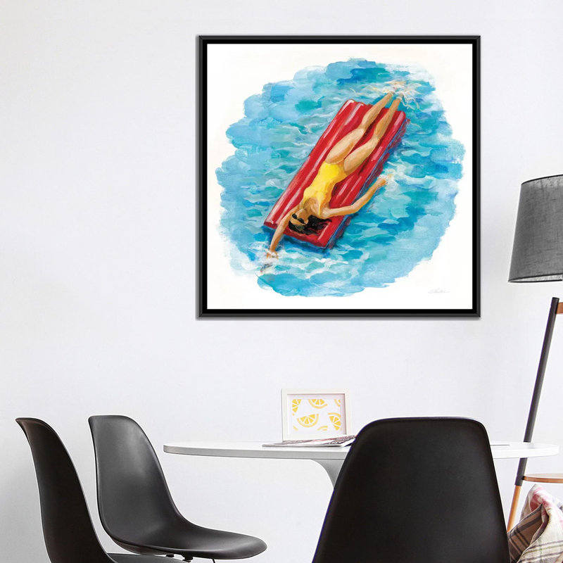 «Sunbather II» par Silvia Vassileva - reproduction, Toile avec cadre noir, H 37 po x l 37 po x P 1,5 po, Aucun mat