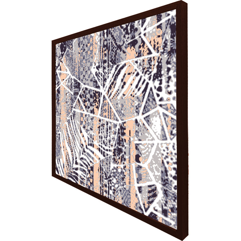 Evins Grunged Print - Single Picture Frame Print, 31cm H x 31cm W x 4cm D, Brown Framed