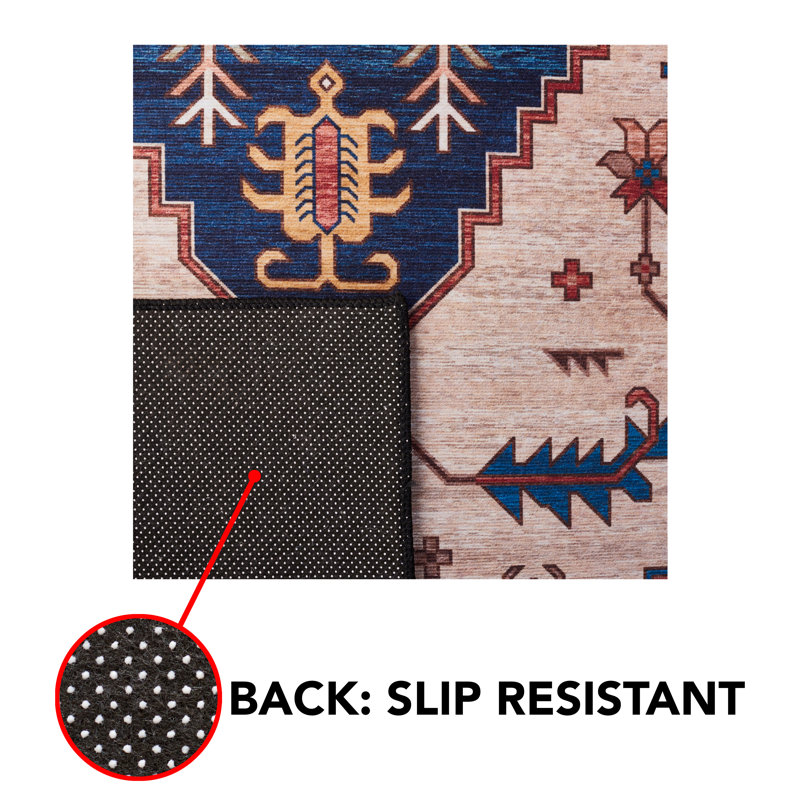 Pashen Performance Machine Washable Oriental Rug, Rectangle 10' x 14'