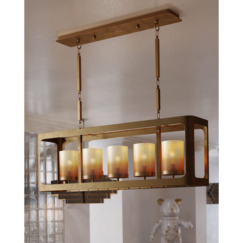 Lustre rectangulaire Tenebroso à 5 lumières