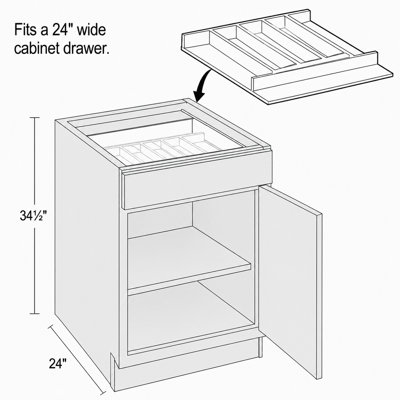 Gallery Express Utensil Tray Divider for Shallow Drawer in Maple Wood