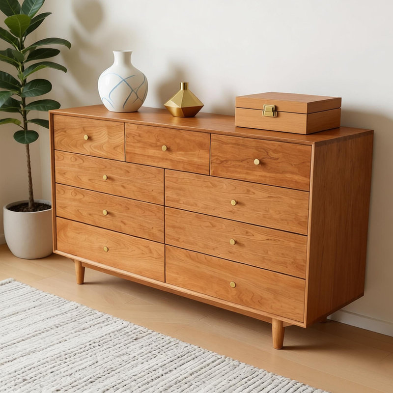 Buffet multi-tiroirs avec rangement, H 35,43 po x l 62,99 po x P 17,71 po