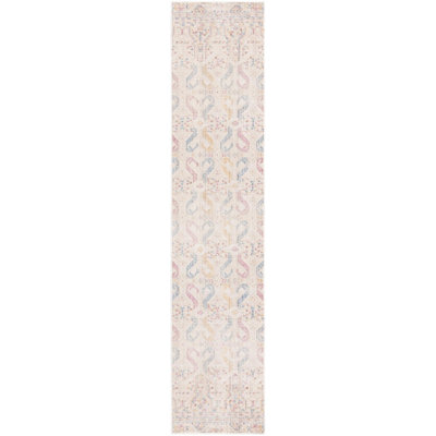 Tapis de couloir contemporain de style ivoire / doré Amiliya