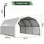 Abri portatif pour chevaux de 3,65 m x 2,44 m, abri extérieur pour bétail avec structure en acier robuste, bâche imperméable pour chèvres, moutons et petits animaux