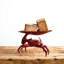 Distressed Red Decorative Cast Iron Crab Shaped Dish