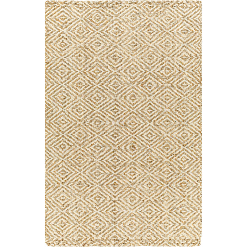 Tapis beige en jute tressé à la main Anelja, Rectangle 2 pi x 3 pi