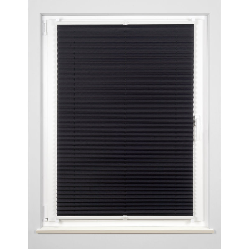 Stream Klemmfix Room Darkening Pleated Blind, 130 cm L x 75 cm W, Grey/Brown/Blue