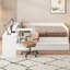 Lit plateforme double en bois avec 6 tiroirs, tablettes et coiffeuse-1653758291