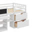 Lit mezzanine compacte simple avec tablette de bureau mobile et tiroirs-1150659246