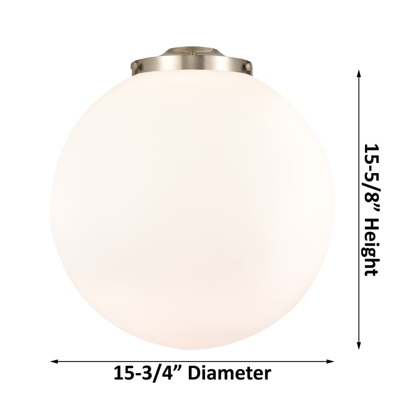 Luminaire suspendu sphère 3 lumières DEL Beacon, Laiton antique noir, Blanc mat, H 17 po x l 16 po x P 16 po