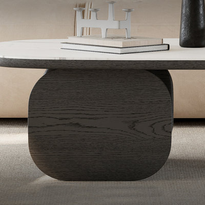 Table basse italienne en pierre frittée minimaliste