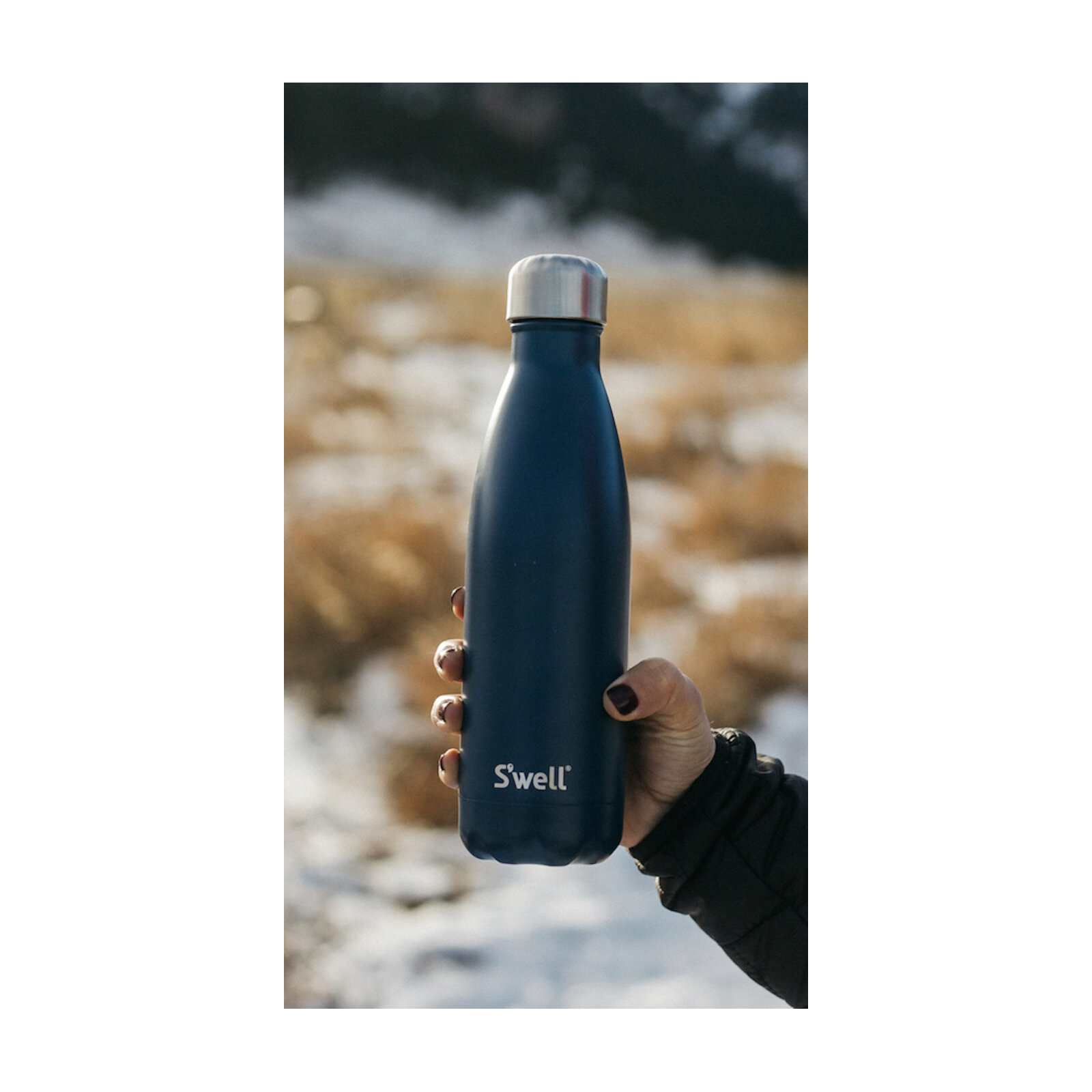 S'well Stainless Steel Triple-Layered Vacuum-Insulated Water Bottle, Azurite, 17.oz