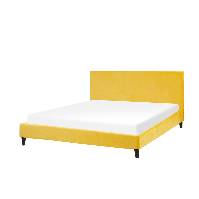 Gaven Polyester Plain Bed Frame Slipcover, Yellow, 75cm H x 170cm W x 214cm D