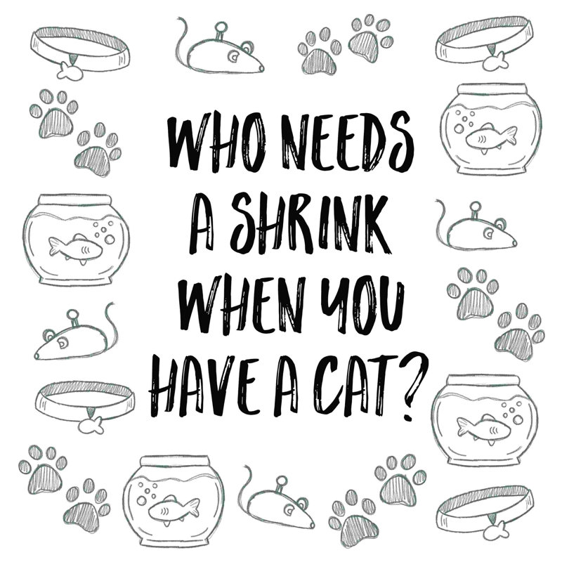 Cat Shrink Sketches - Reproduction sur toile tendue, L 30 po x H 30 po