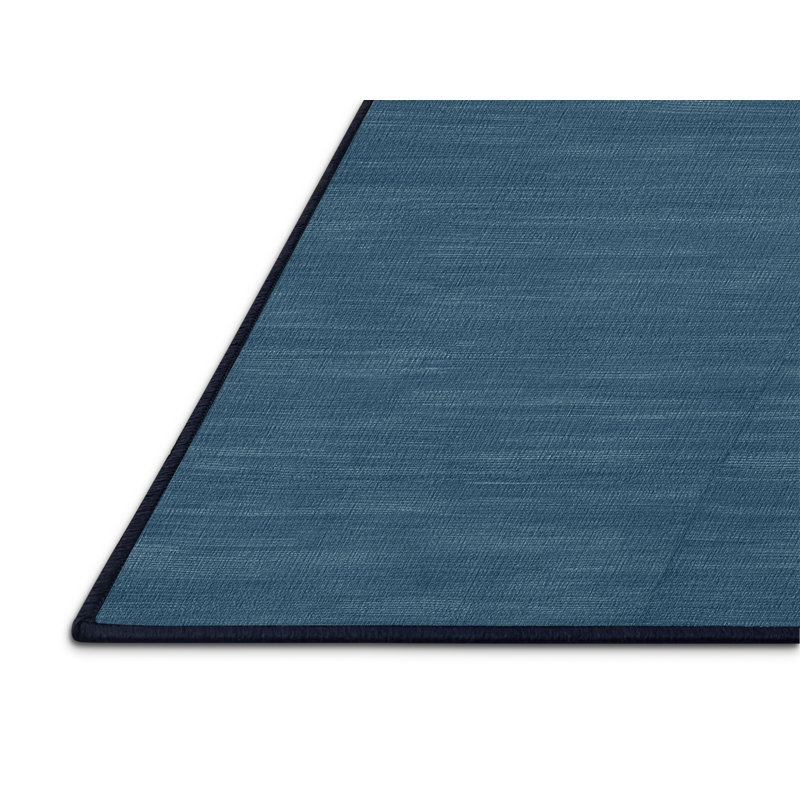 Machine Washable Solid Gray Area Rug, Square 6'