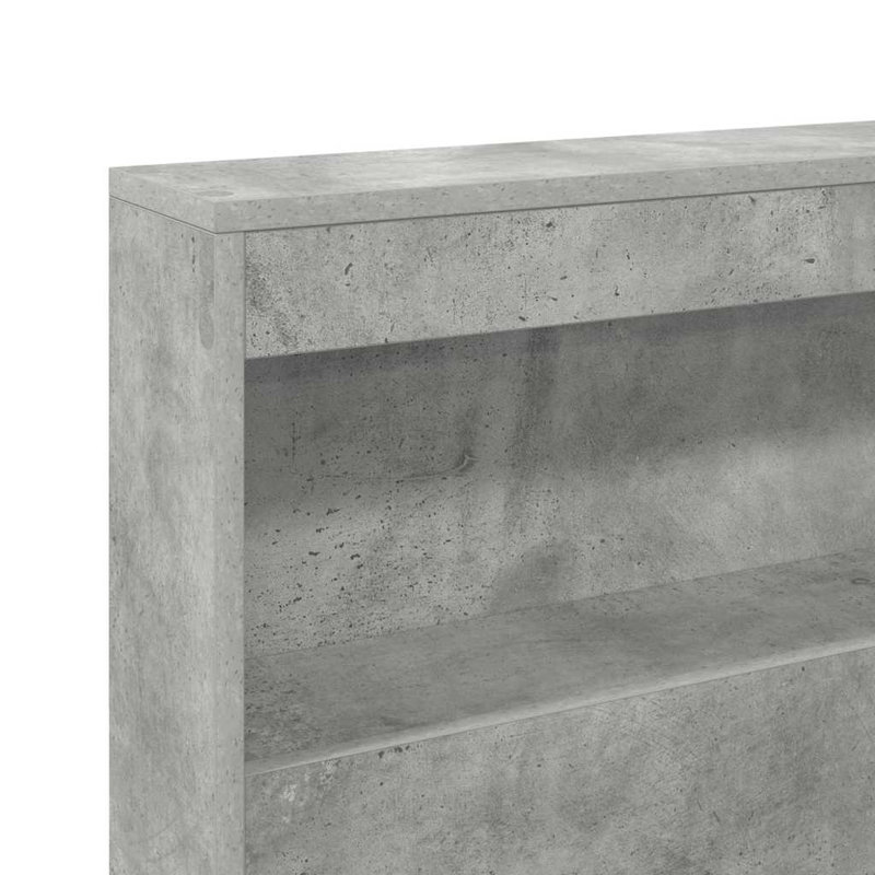  Storage Headboard With Shelf 120 Cm Engineered Wood, 100 x 200cm, Concrete Grey
