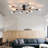 Semi Flush Mount Ceiling Light, 10-Light Modern Black Sputnik Chandelier Industrial Ceiling Lamp for Kitchen Dining Room Living Room Bedroom Foyer Lighting Fixture