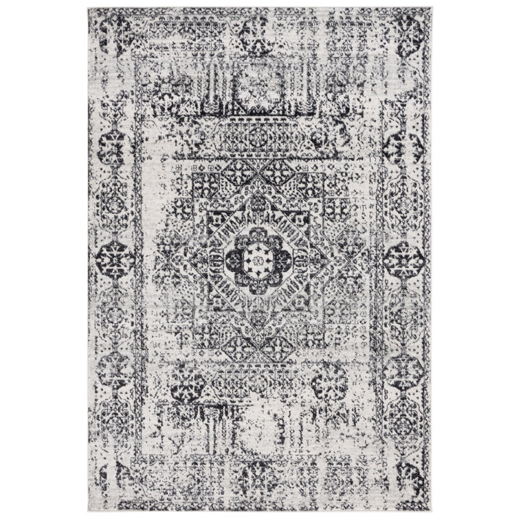 Highworth Oriental Ivory/Black Area Rug