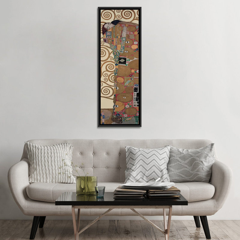 " Fulfillment, Vertical " by Gustav Klimt, 60" H x 20" W x 1.5" D, Black Framed