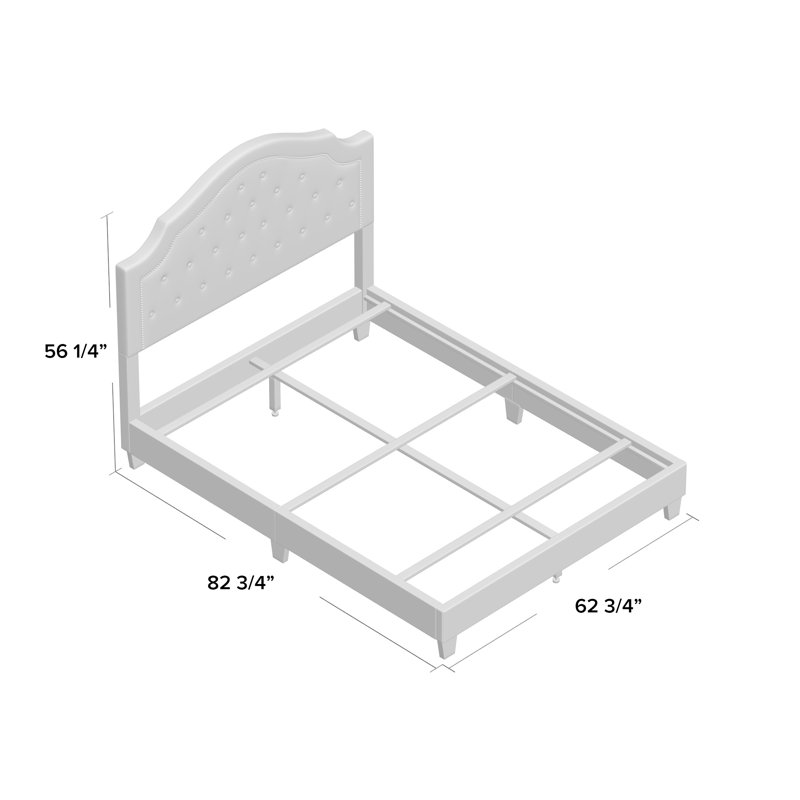Fenno Upholstered Standard Bed, Queen, Gray