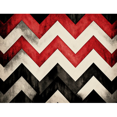 Chevron Stripes Bedding Pattern Duvet Cover Black/Red