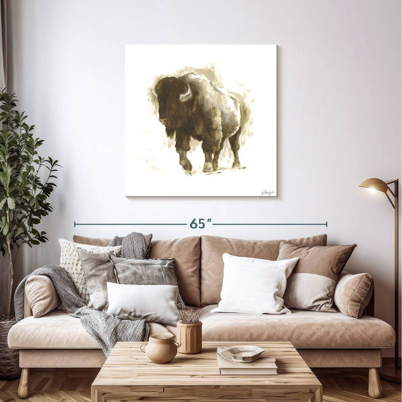 Bison rustique Brampt II, H 39 po x l 39 po