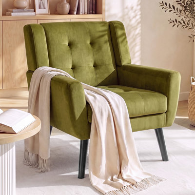 Bolanle 30" W Tufted Wide Back Accent Armchair