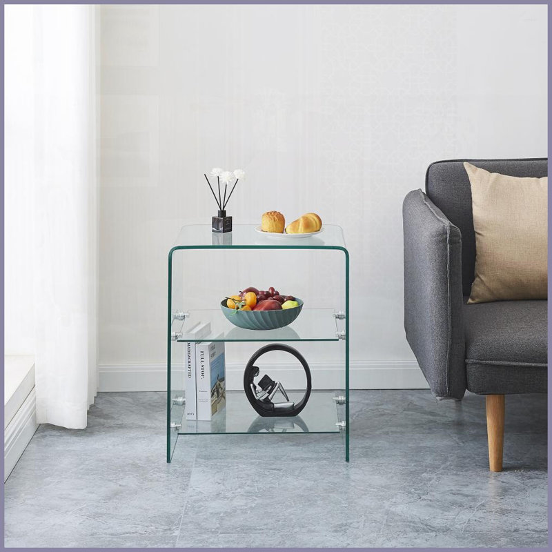Table basse en verre trempé transparent trempé pour le salon et amp; Extérieur, facile à nettoyer et amp; Aucun assemblage requis