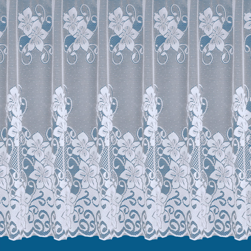 Bucareli Lace Semi Sheer Curtain Single Panel, 200cm Width x 102cm Drop