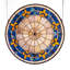 Victorian Fleur-De-Lis Medallion Stained Glass Window